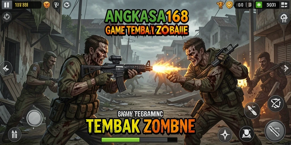 Tampilan antarmuka ANGKASA168 yang menarik dan intuitif untuk Tembak Zombie.