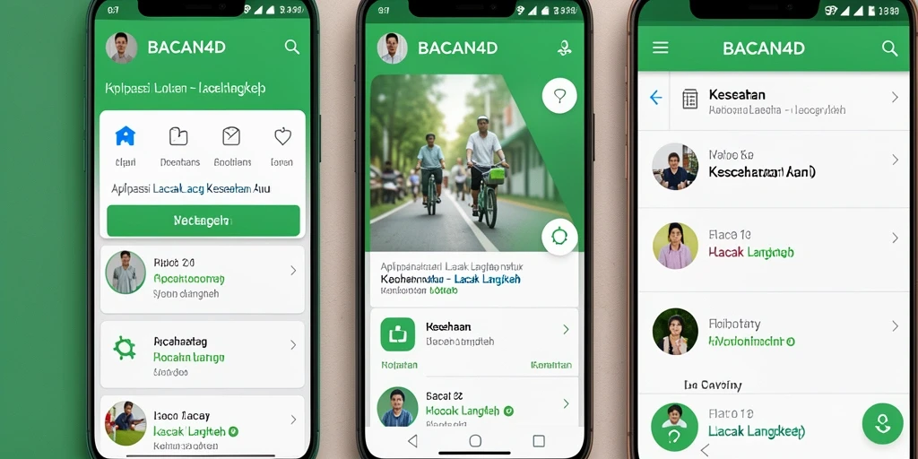 Tampilan antarmuka aplikasi BACAN4D untuk melacak langkah harian.