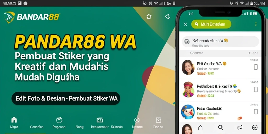 Tampilan antarmuka BANDAR88 yang user-friendly untuk membuat stiker WA.