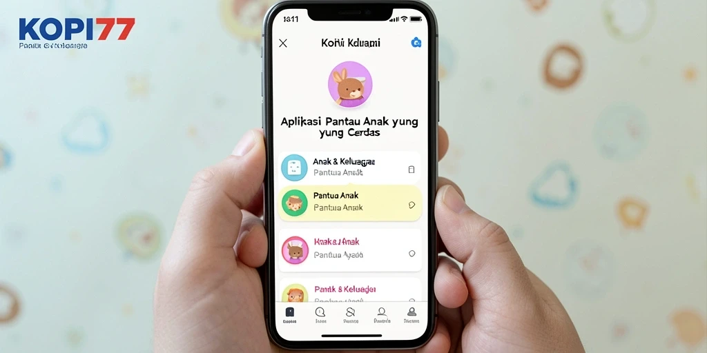 Antarmuka KOPI77 yang interaktif untuk memantau anak.