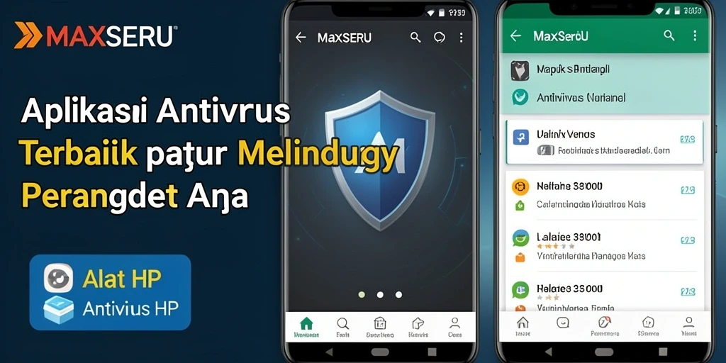 Tampilan antarmuka MAXSERU yang modern dan fungsional untuk perlindungan HP.