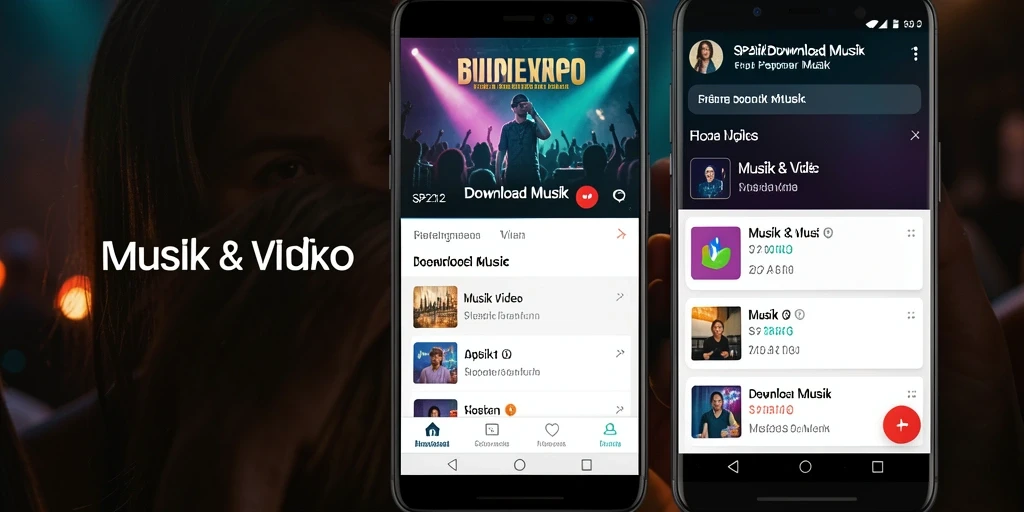 Tampilan antarmuka SP212 untuk download musik yang user-friendly dan menarik.
